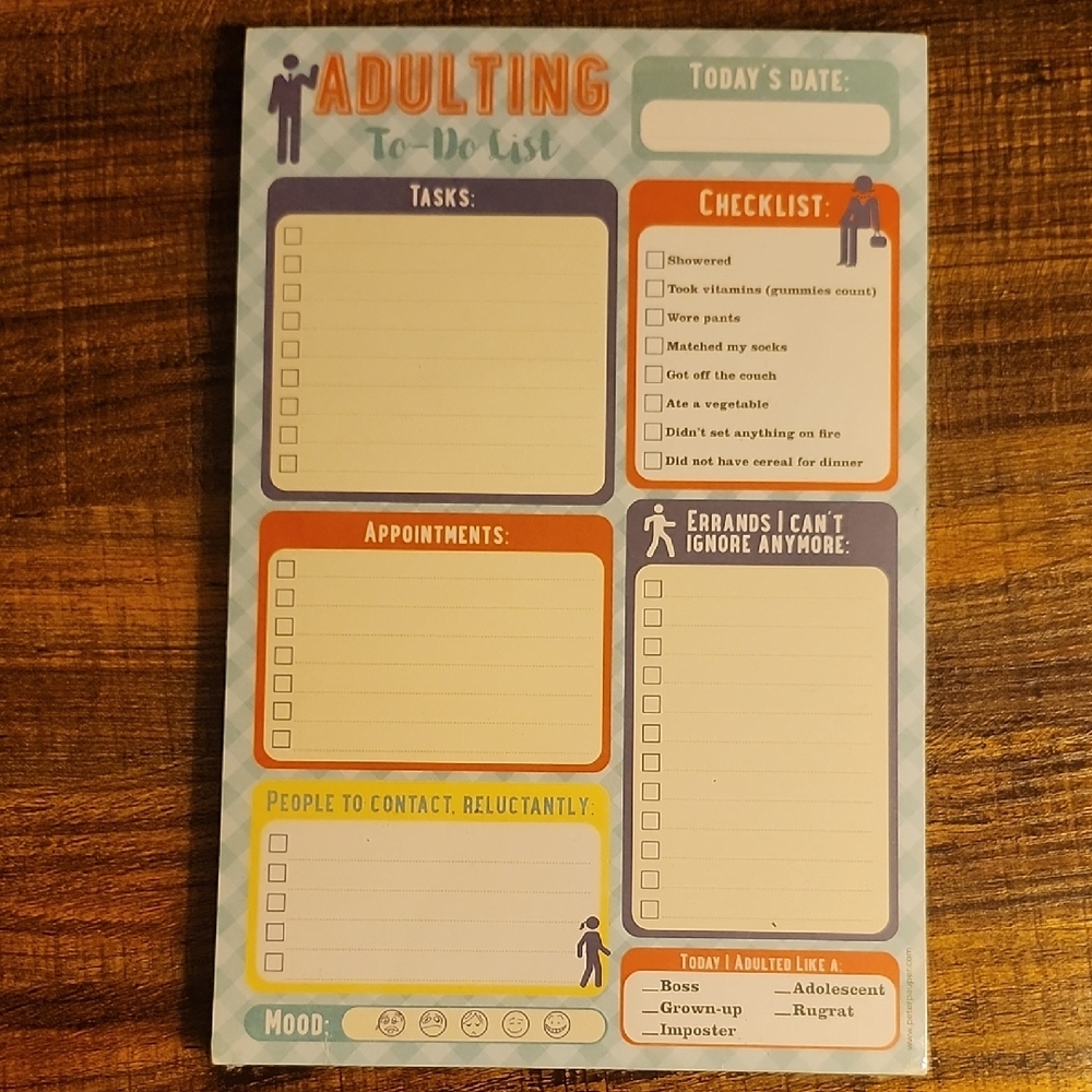 Adulting To-Do List Notepad - Multicolor